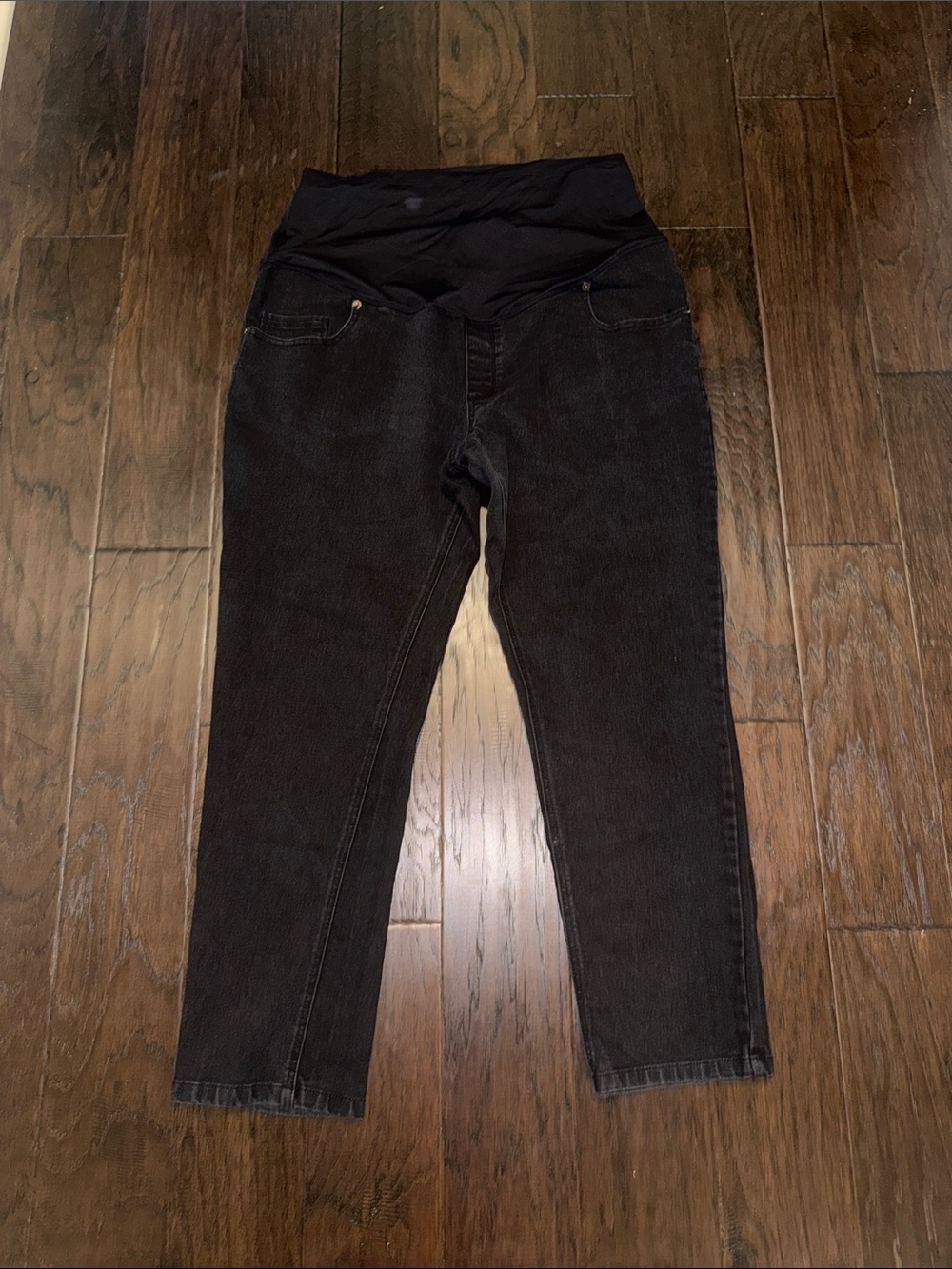 Great Expectations Black Maternity Jeggings with Overband Waist